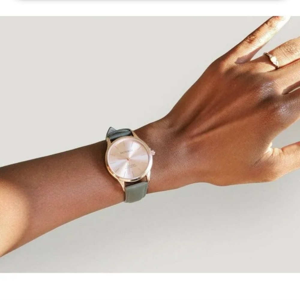 Monroe Monroé Classique Watch In Sunburst Solérose Rose Gold/Gray